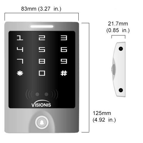  Visionis FPC-5147 One door Access Control Out Swinging Door 1200lbs Maglock with VIS-3000 Outdoor Weather Proof Keypad  Reader Standalone no software 2000 Users Wireless Receiver