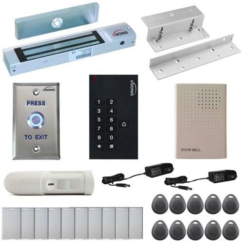  Visionis FPC-5322 One Door Access Control Outswinging Door 300lbs Maglock with VIS-3002 Indoor Use Only KeypadReader Standalone no software EM Card Compatible 500 Users Kit