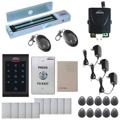  Visionis FPC-5338 One Door Access Control Outswinging Door 600lbs Maglock with VIS-3002 Indoor use only KeypadReader Standalone no software em card compatible 500 users Wireless R