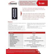Visionis FPC-5637 One Door Access Control Inswinging Door 300lbs Maglock with VIS-3005 Outdoor Weatherproof Metal Touch Slim KeypadReader Standalone No Software 2000 Users with Wi