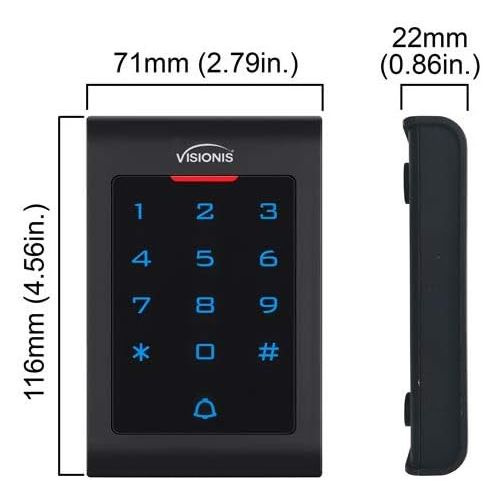  Visionis FPC-5341 One Door Access Control Inswinging Door 600lbs Maglock with VIS-3002 Indoor use only KeypadReader Standalone no software em card compatible 500 users Wireless Re
