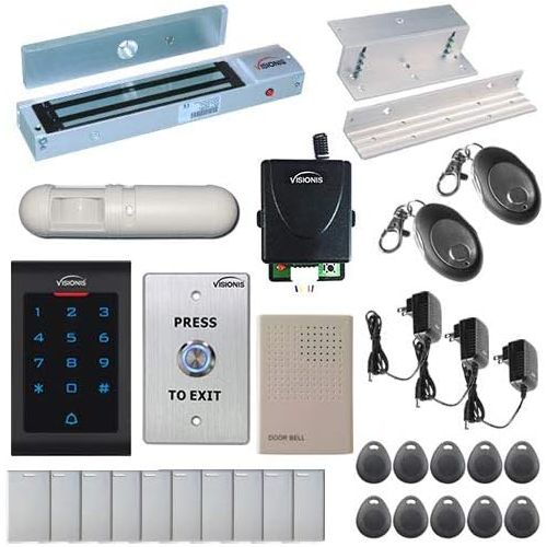  Visionis FPC-5341 One Door Access Control Inswinging Door 600lbs Maglock with VIS-3002 Indoor use only KeypadReader Standalone no software em card compatible 500 users Wireless Re
