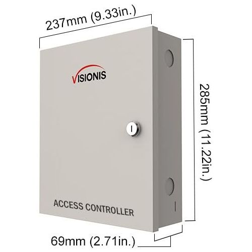  Visionis FPC-6130 Two Door Access Control Time Attendance TCPIP Wiegand Controller Box, Power Supply, Outdoor Waterproof Reader, Software, EM TK4100 Card Compatible 10000 User