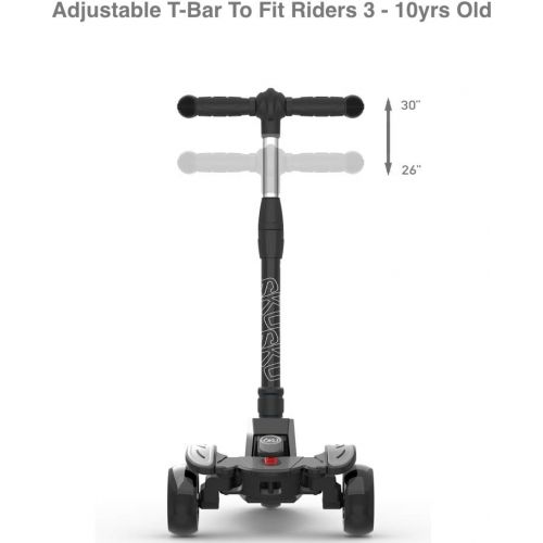  6KU Kids Kick Scooter with Adjustable Height, Lean to Steer, Flashing Wheels for Children 3-8 Years Old