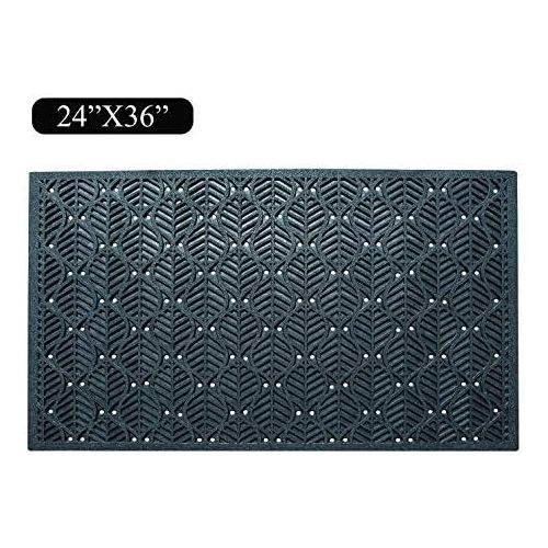  Visit the A1 HOME COLLECTIONS Store A1HC Leaf Pattern 100% Rubber Highly Durable Large Doormat I Commercial Doormat I 24X36