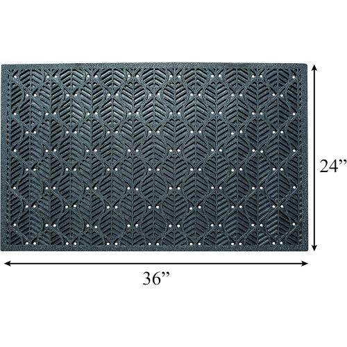  Visit the A1 HOME COLLECTIONS Store A1HC Leaf Pattern 100% Rubber Highly Durable Large Doormat I Commercial Doormat I 24X36