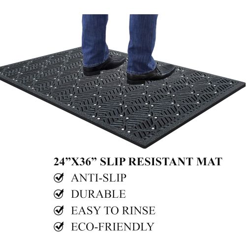  Visit the A1 HOME COLLECTIONS Store A1HC Leaf Pattern 100% Rubber Highly Durable Large Doormat I Commercial Doormat I 24X36