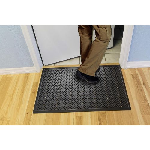  Visit the A1 HOME COLLECTIONS Store A1 HOME COLLECTIONS A1HCSM05 Doormat Heavy Duty Arrows Rubber Mat with Drainage Hole Large 24X36 Commercial, 24 x 36