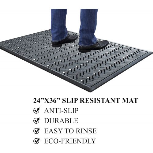  Visit the A1 HOME COLLECTIONS Store A1 HOME COLLECTIONS A1HCSM05 Doormat Heavy Duty Arrows Rubber Mat with Drainage Hole Large 24X36 Commercial, 24 x 36