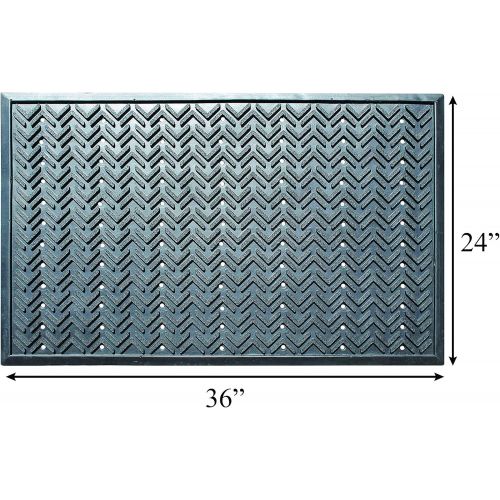  Visit the A1 HOME COLLECTIONS Store A1 HOME COLLECTIONS A1HCSM05 Doormat Heavy Duty Arrows Rubber Mat with Drainage Hole Large 24X36 Commercial, 24 x 36