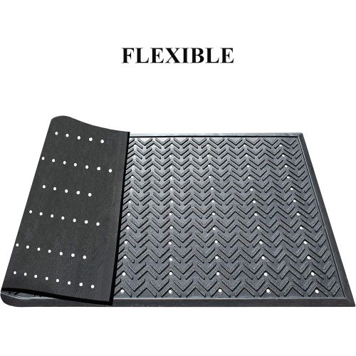  Visit the A1 HOME COLLECTIONS Store A1 HOME COLLECTIONS A1HCSM05 Doormat Heavy Duty Arrows Rubber Mat with Drainage Hole Large 24X36 Commercial, 24 x 36