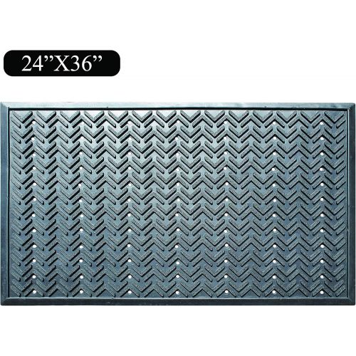  Visit the A1 HOME COLLECTIONS Store A1 HOME COLLECTIONS A1HCSM05 Doormat Heavy Duty Arrows Rubber Mat with Drainage Hole Large 24X36 Commercial, 24 x 36