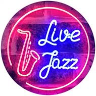 Visit the ADVPRO Store ADVPRO Live Jazz Music Room Dual Color LED Neon Sign Blue & Red 12 x 8.5 st6s32-i2468-br