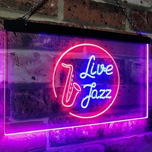  Visit the ADVPRO Store ADVPRO Live Jazz Music Room Dual Color LED Neon Sign Blue & Red 12 x 8.5 st6s32-i2468-br