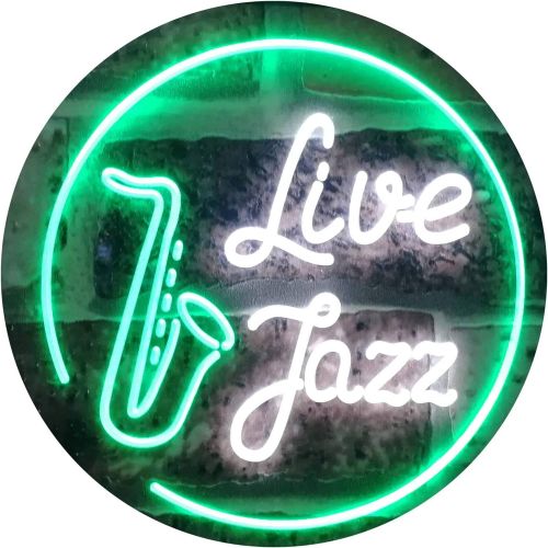  Visit the ADVPRO Store ADVPRO Live Jazz Music Room Dual Color LED Neon Sign White & Green 12 x 8.5 st6s32-i2468-wg