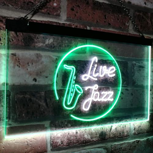  Visit the ADVPRO Store ADVPRO Live Jazz Music Room Dual Color LED Neon Sign White & Green 12 x 8.5 st6s32-i2468-wg