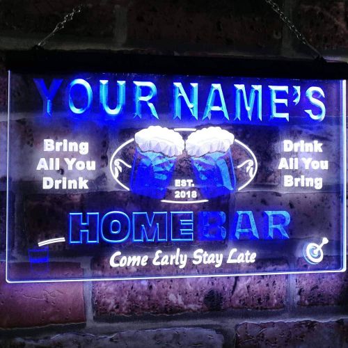  Visit the ADVPRO Store ADVPRO Personalized Your Name Custom Home Bar Beer Est. Year Dual Color LED Neon Sign White & Blue 16 x 12 Inches st6s43-p-tm-wb