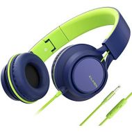 [아마존베스트]AILIHEN C8 (Upgraded) Headphones with Microphone and Volume Control Folding Lightweight Headset for Cellphones Tablets Smartphones Laptop Computer PC Mp3/4 (Blue Green)