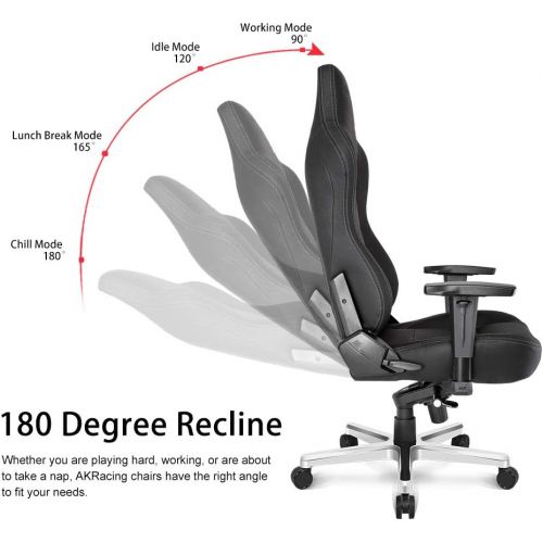  By      AKRacing AKRacing Office Series Onyx Deluxe Executive Real Leather Desk Chair with High Backrest, Recliner, Swivel, Tilt, Rocker & Seat Height Adjustment Mechanisms, 510 Warranty - Black
