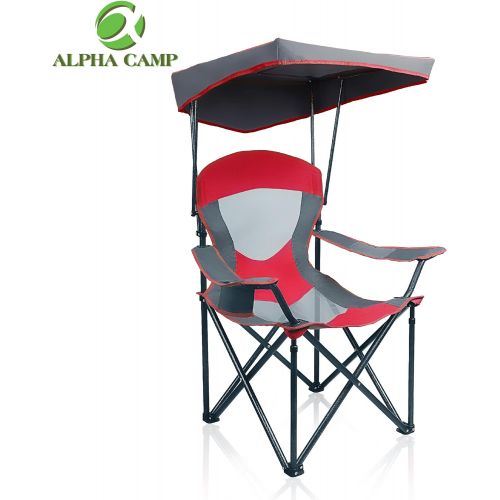  ALPHA CAMP Mesh Canopy Chair Folding Camping Chair