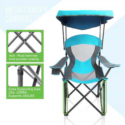  ALPHA CAMP Mesh Canopy Chair Folding Camping Chair