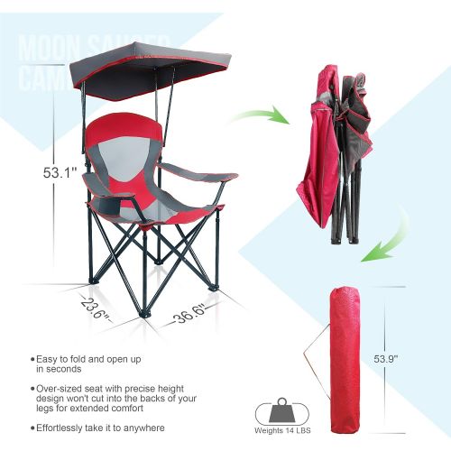  ALPHA CAMP Mesh Canopy Chair Folding Camping Chair