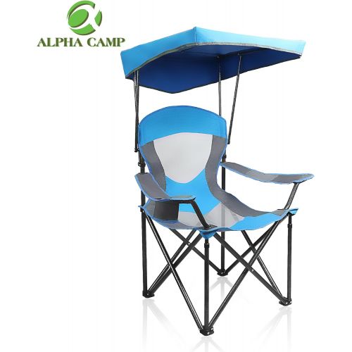  ALPHA CAMP Mesh Canopy Chair Folding Camping Chair