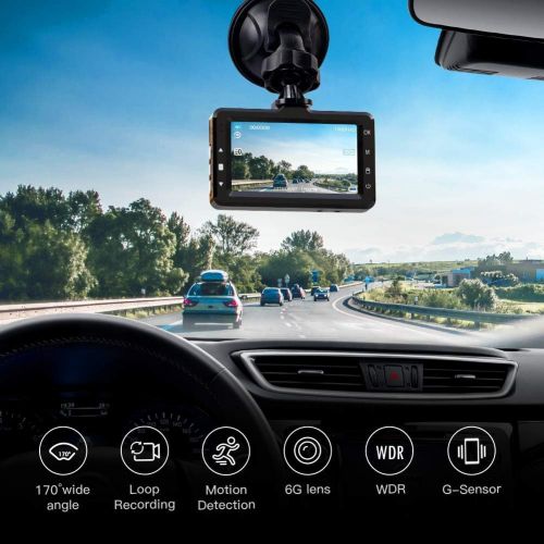  [아마존베스트]APEMAN Dual Dash Cam FHD 1080P Front and Rear Camera for Cars 170 Wide Angle with G-Sensor, GPS, WDR, Loop Recording, Night Vision, Parking Monitoring