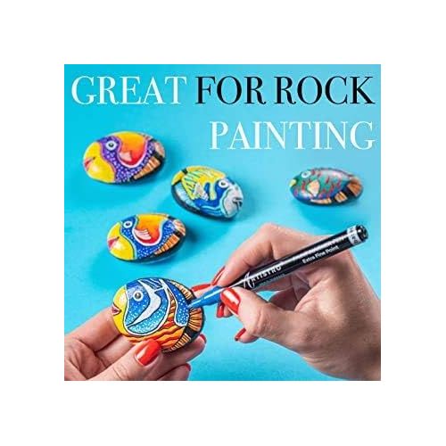  [아마존 핫딜] ARTISTRO Acrylic Paint Pens for Rock, Stone, Ceramic, Glass, Mugs, Wood, Metal, Fabric, Canvas (30 Pack) 28 Assorted Colors + Extra Black & White Paint Markers. Extra Fine Tip 0.7mm