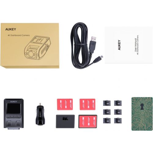  [아마존 핫딜] AUKEY 4K Dash Cam 2880 x 2160P Car Camera with Supercapacitor and 6-Lane Lens Dash Camera for Cars with HDR, Loop Recording, G-Sensor, Motion Detection and 2 Ports USB Car Charger