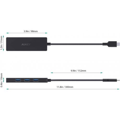  [아마존 핫딜] [아마존핫딜]AUKEY USB C Hub mit 4 USB 3.0 Anschluessen Ultra Slim USB C Adapter fuer MacBook Pro 2018/2017, Google Chromebook Pixelbook, Dell XPS,Samsung S9/S8 und Andere Type C Gerate