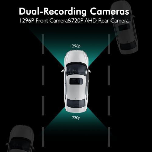  [아마존베스트]X1PRO Rear View Mirror Dash Cam 9.88” Full Touch Screen Dual Lens with 1296P Front and 720P Super Night Vision Stream Media Backup Camera kit, WDR,LDWS, GPS Tracking,Auto-Brightnes