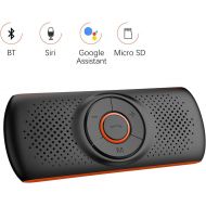 [아마존베스트]Aigoss Bluetooth 4.2 Car Speakerphone, Car Stereo Music Receiver Player, Sound Enhanced Bass/Built-in Mic/TF Card Player/Siri & Google Assistant, AUX Hands Free Calling with Wirele