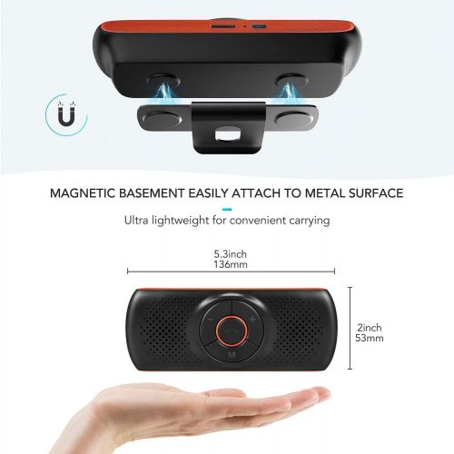  [아마존베스트]Aigoss Bluetooth 4.2 Car Speakerphone, Car Stereo Music Receiver Player, Sound Enhanced Bass/Built-in Mic/TF Card Player/Siri & Google Assistant, AUX Hands Free Calling with Wirele