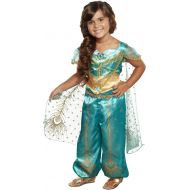 Visit the Aladdin Store Aladdin Disney Jasmine Costume Teal & Gold Peacock Outfit, 2Piece Pants Costume