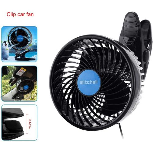  [아마존베스트]Alagoo 12V 6Car Cooling Fan Automobile Vehicle Clip Fan Powerful Quiet Ventilation Electric Car Fans with Adjustable Clip & Cigarette Lighter Plug for Car/Vehicle