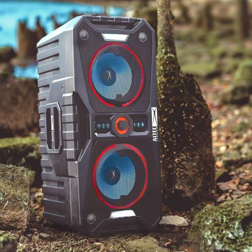  Altec Lansing ALP-XP800 Xpedition 8 Portable Waterproof Wireless Bluetooth Indoor or Outdoor Speaker with Multi-Colored LED Light Show, Stereo Pairing, Everything Proof