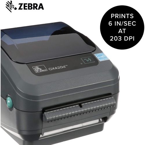  [아마존베스트]Amazon Renewed Zebra - GX420d Direct Thermal Desktop Printer for Labels, Receipts, Barcodes, Tags, and Wrist Bands - Print Width of 4 in - USB, Serial, and Ethernet Port Connectivity (Includes Pe