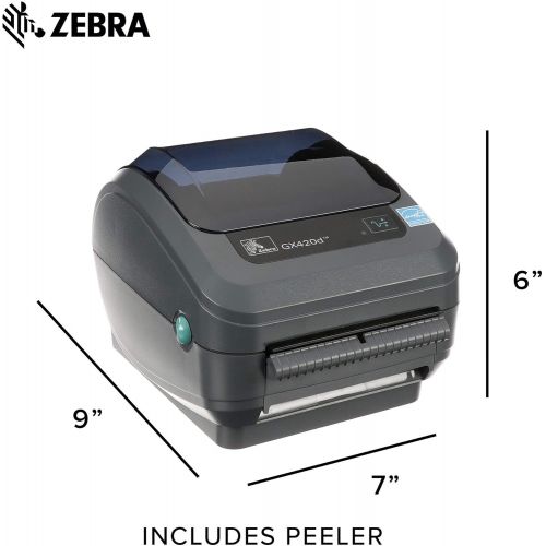  [아마존베스트]Amazon Renewed Zebra - GX420d Direct Thermal Desktop Printer for Labels, Receipts, Barcodes, Tags, and Wrist Bands - Print Width of 4 in - USB, Serial, and Ethernet Port Connectivity (Includes Pe