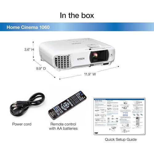 엡손 Epson Home Cinema 1060 Full HD 1080p Projector (Certified Refurbished)