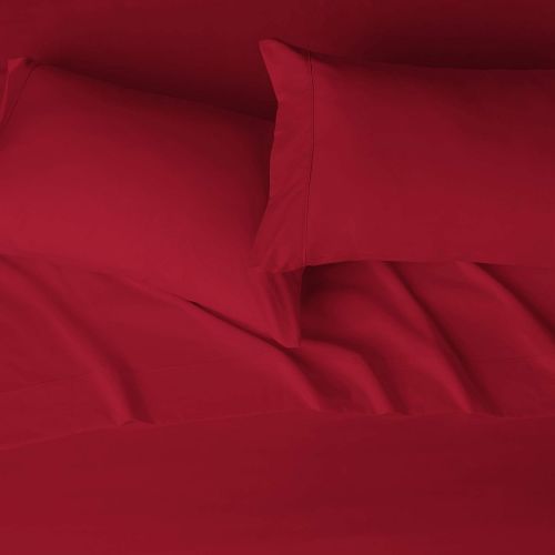  [아마존핫딜][아마존 핫딜] AmazonBasics Lightweight Super Soft Easy Care Microfiber Sheet Set with 16 Deep Pockets - Queen, Burgundy