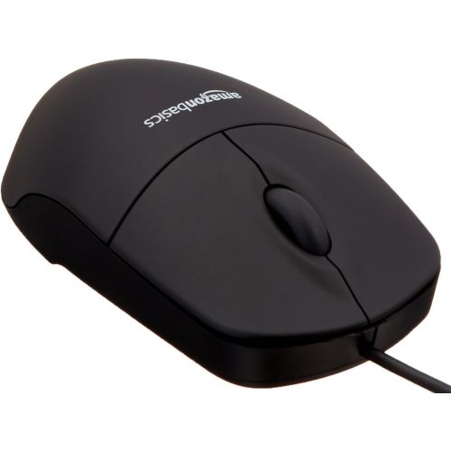  [아마존베스트]AmazonBasics 3-Button USB Wired Computer Mouse (Black), 1-Pack