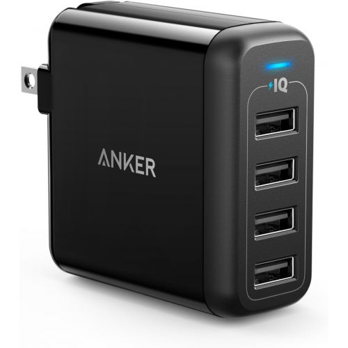 앤커 [아마존 핫딜] [아마존핫딜]Anker 40W 4-Port USB Wall Charger with Foldable Plug, PowerPort 4 for iPhone XS/XS Max/XR/X/8/7/6/Plus, iPad Pro/Air 2/Mini 4/3, Galaxy/Note/Edge, LG, Nexus, HTC, and More