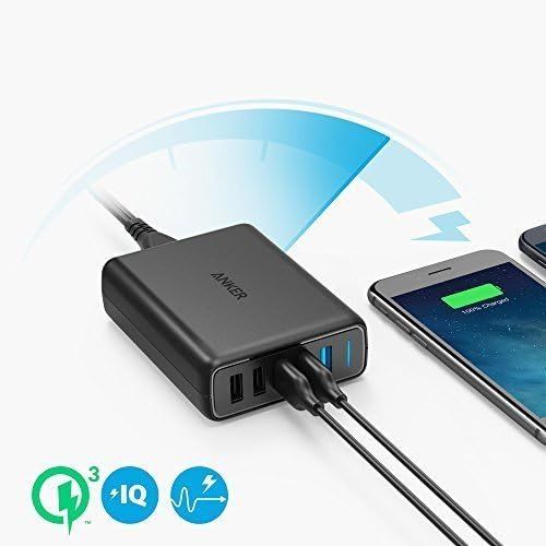 앤커 [아마존 핫딜] [아마존핫딜]Anker PowerPort Speed 5, 63W 5 Port USB Ladegerat, Netzteile mit Quick Charge 3.0 & Power IQ fuer Samsung Galaxy S8 / S7 / S6 / Edge / Plus / Note, iPhone, iPad, LG, Nexus, HTC usw.