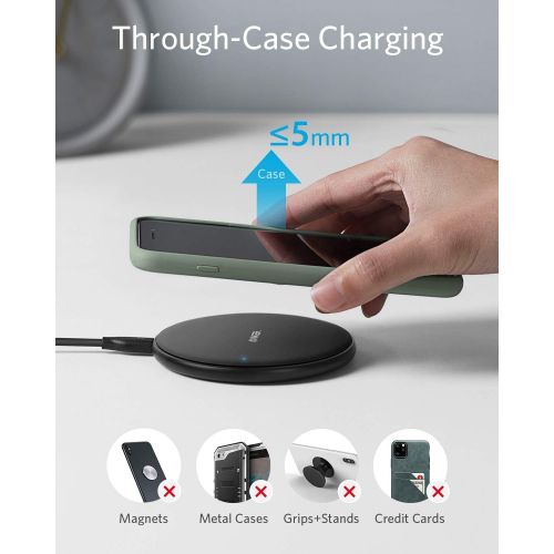 앤커 [아마존 핫딜] [아마존핫딜]Anker Wireless Charger PowerWave Ladepad, Kabelloses 7.5W Ladegerat, Qi-Zertifiziert, 7.5W fuer iPhone XR/XS/X/8, 10W fuer Samsung Galaxy S9/S9+/S8 usw.(Netzteil Nicht inklusive, 120