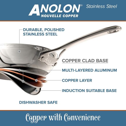  Anolon Nouvelle Copper Stainless Steel 6.5-Quart Covered Stockpot