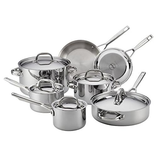  Anolon Tri-Ply Clad Stainless Steel 12-Piece Cookware Set