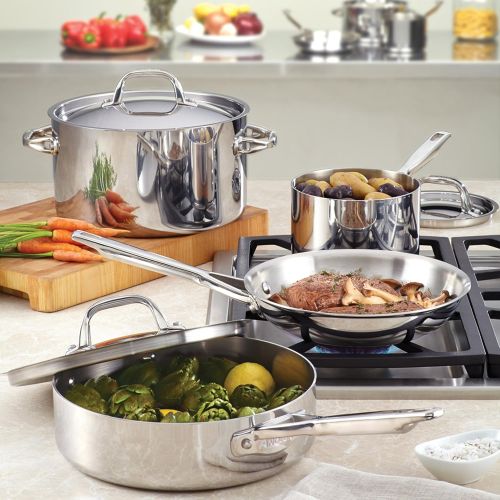  Anolon Tri-Ply Clad Stainless Steel 12-Piece Cookware Set