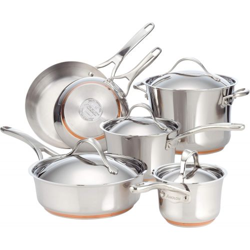  Anolon Nouvelle Copper Stainless Steel 10-Piece Cookware Set