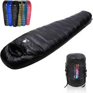 Anyoo Mummy Goose Down Sleeping Bag Ultralight Portable 3 Season for Backpacking Hiking Camping Indoor & Outdoor Use for Adult